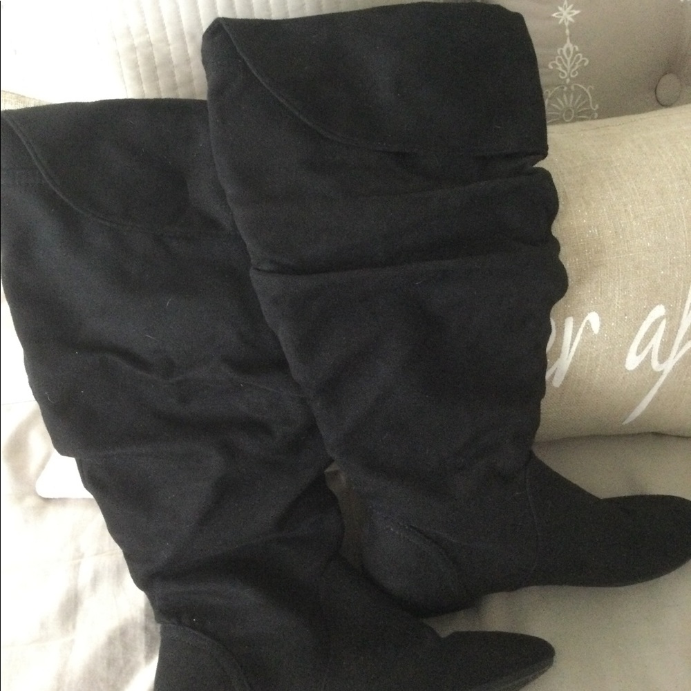 Over the knee wide calf boots